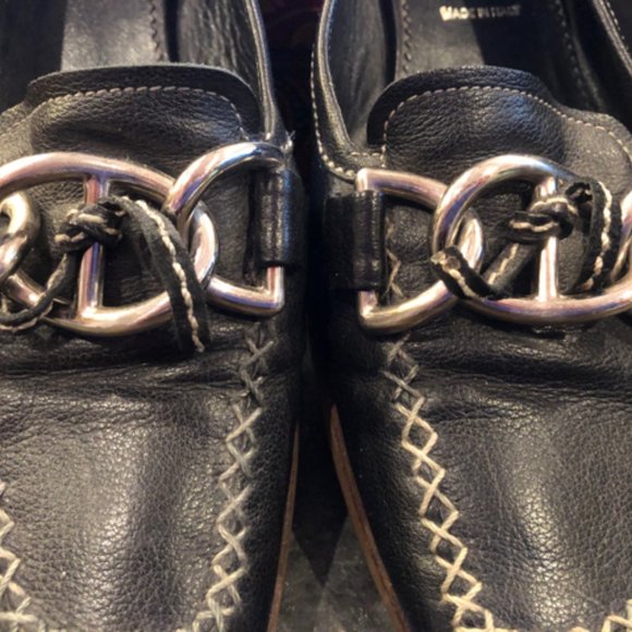 Prada Leather Box Toe Flat Sz 38 Shoe - Picture 6 of 10